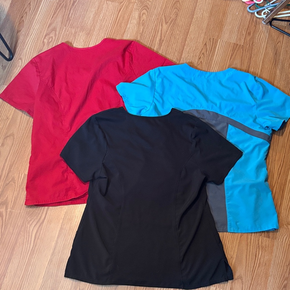 Women’s scrub tops - Black, Red, and Blue - Picture 3 of 3